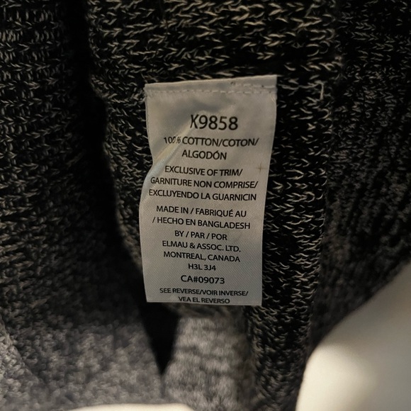 Kangol Men's Large Long Sleeve Sweater Black White - Picture 2 of 3